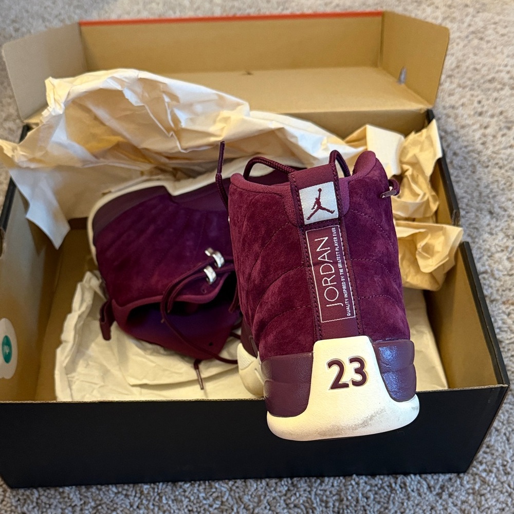 Jordan Men's Bordeaux/ Sail- metallic silver Sneakers 11.5 - Picture 2 of 4